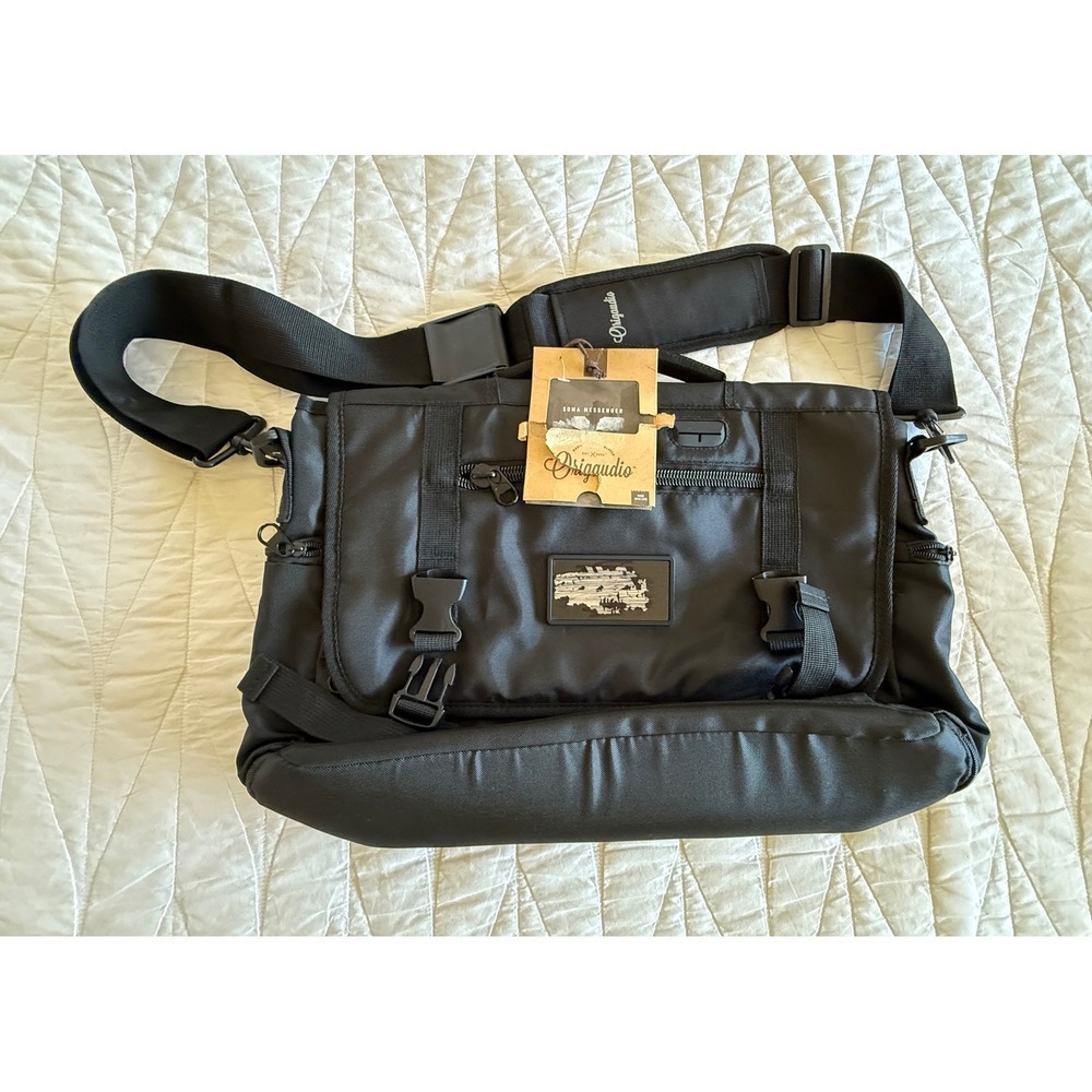 Origaudio Soma Messenger‎ Bag Black Laptop Briefcase Work Travel
